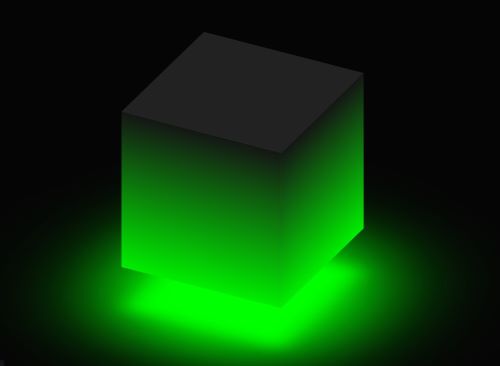 Анимация светящегося куба (3D эффект).