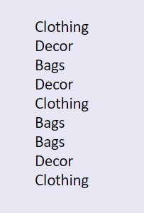 Фильтр категорий товаров на JavaScript.
