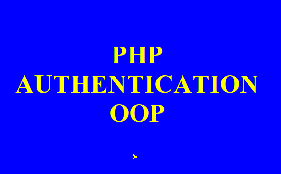 Аутентификация на PHP на основе ООП