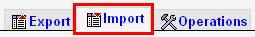 Вкладка импорт в PHPMyAdmin